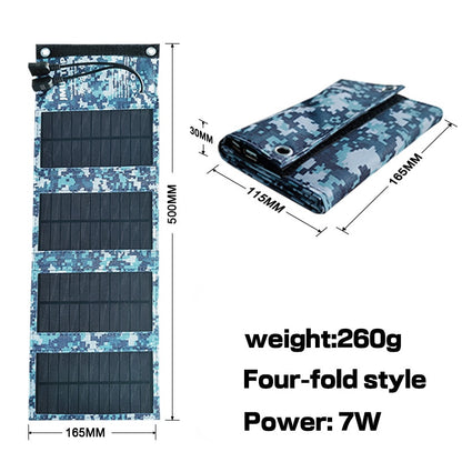 Flexible Solar panel 5V 2USB Portable Foldable Waterproof Power Bank