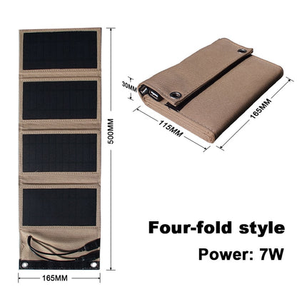 Flexible Solar panel 5V 2USB Portable Foldable Waterproof Power Bank