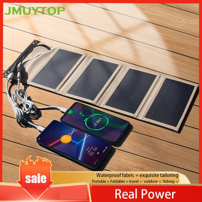 Flexible Solar panel 5V 2USB Portable Foldable Waterproof Power Bank